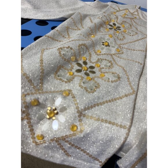 Alfred Dunner Champagne Embellished Open Front Cardigan Size L NWT - Picture 14 of 15